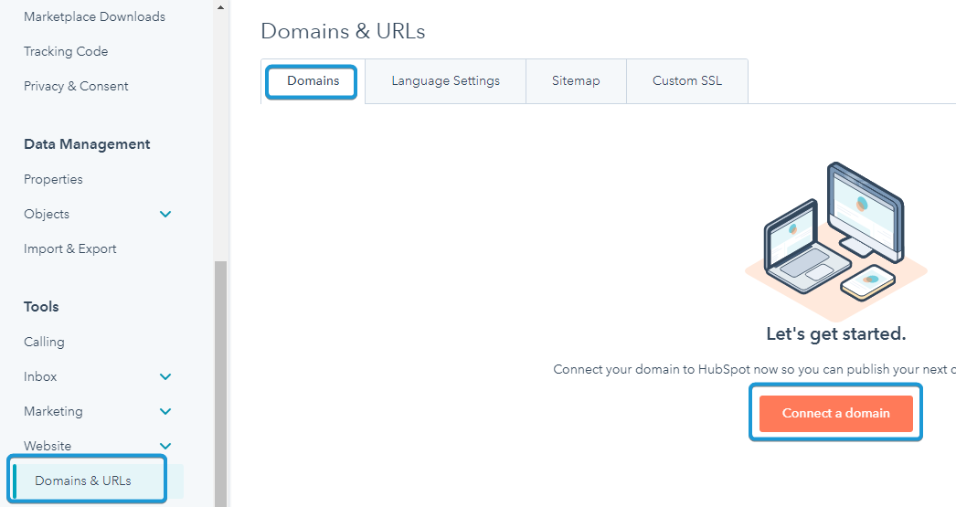Connect a domain in HubSpot