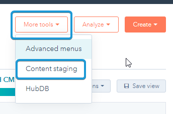 HubSpot Content Staging