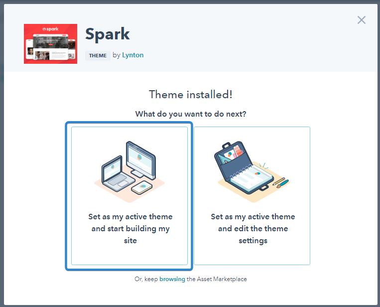 Spark theme in HubSpot