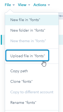 Upload Custom Fonts HubSpot Theme