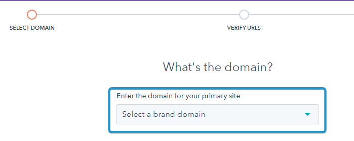 Select your brand domain HubSpot