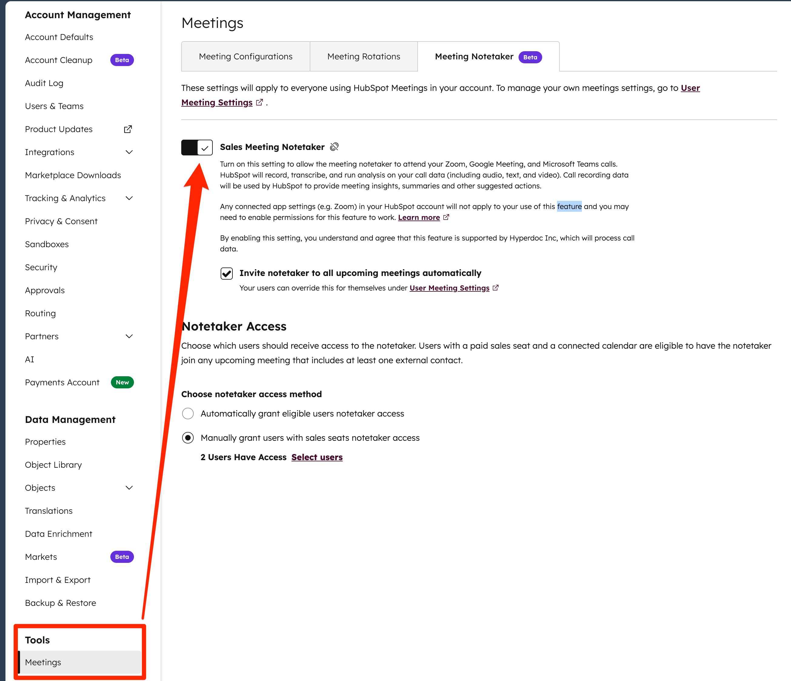 HubShots HubSpot Meeting Settings