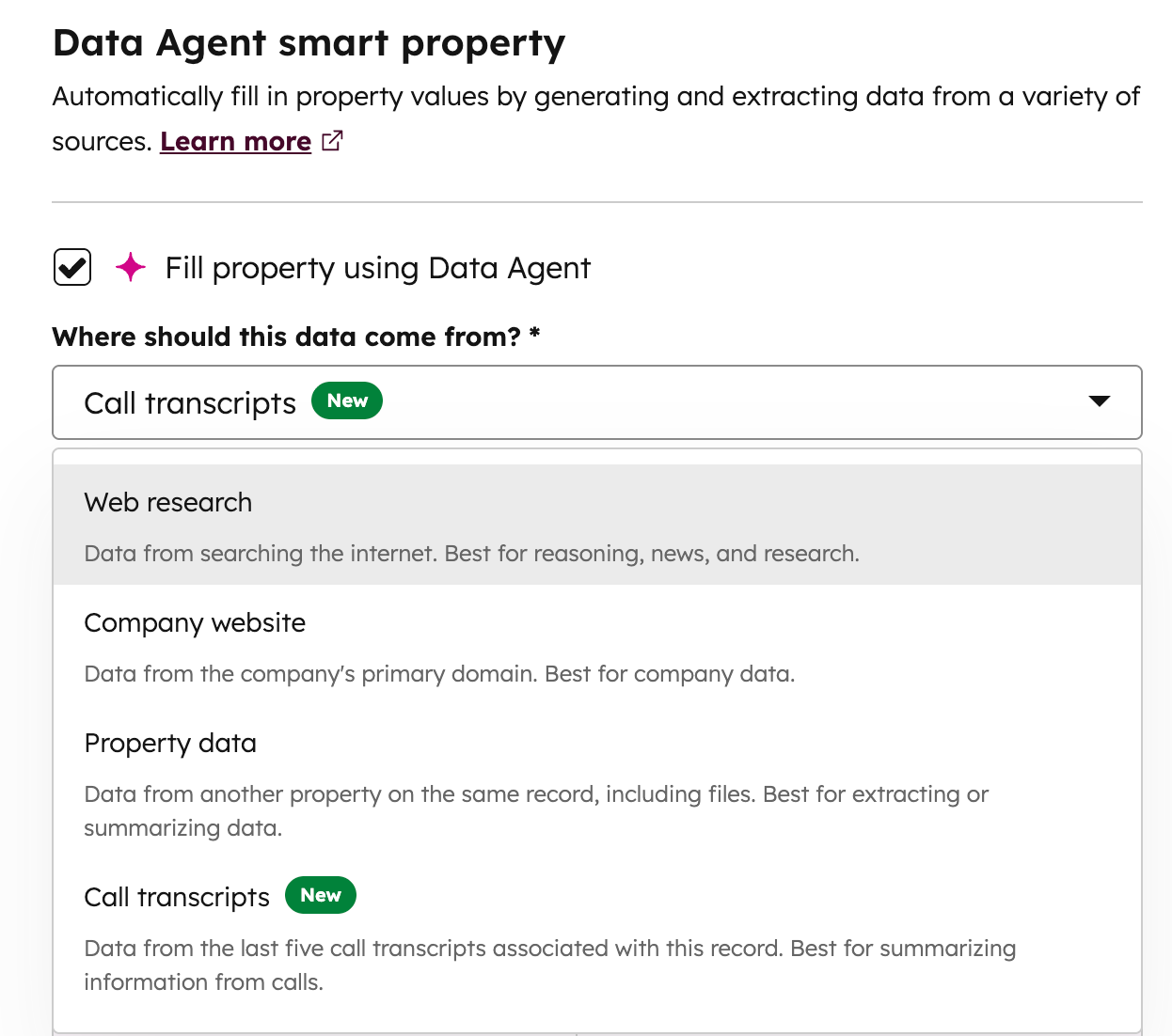 HubShots HubSpot Smart Property Data Agent Prompt