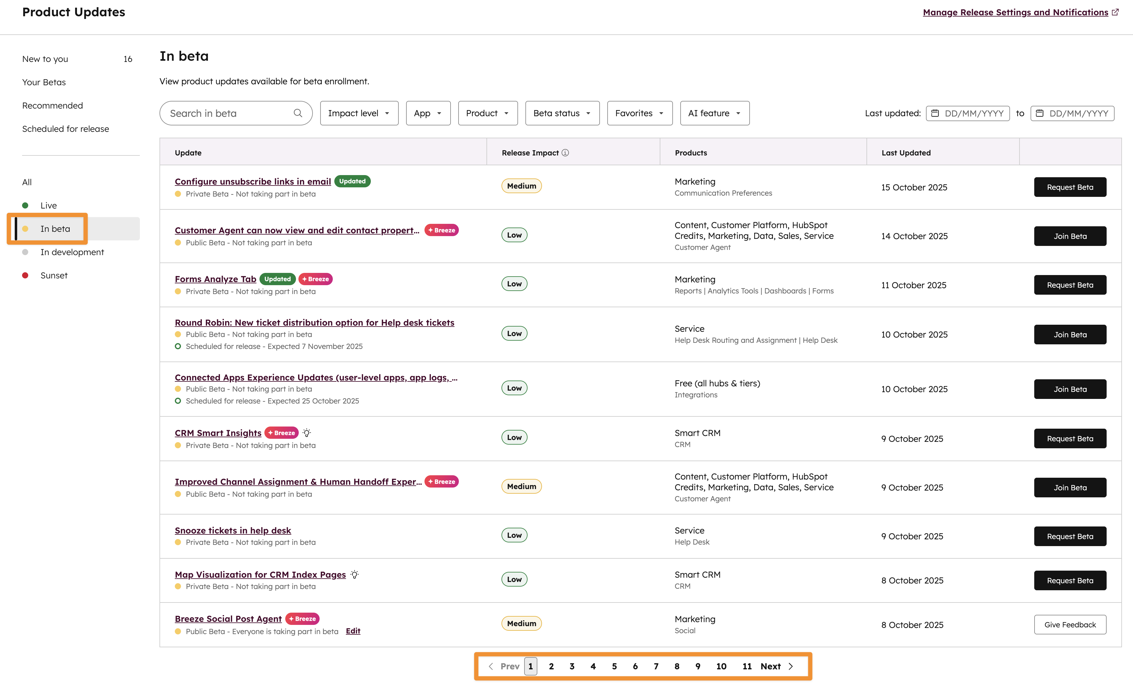HubSpot Beta Releases 1