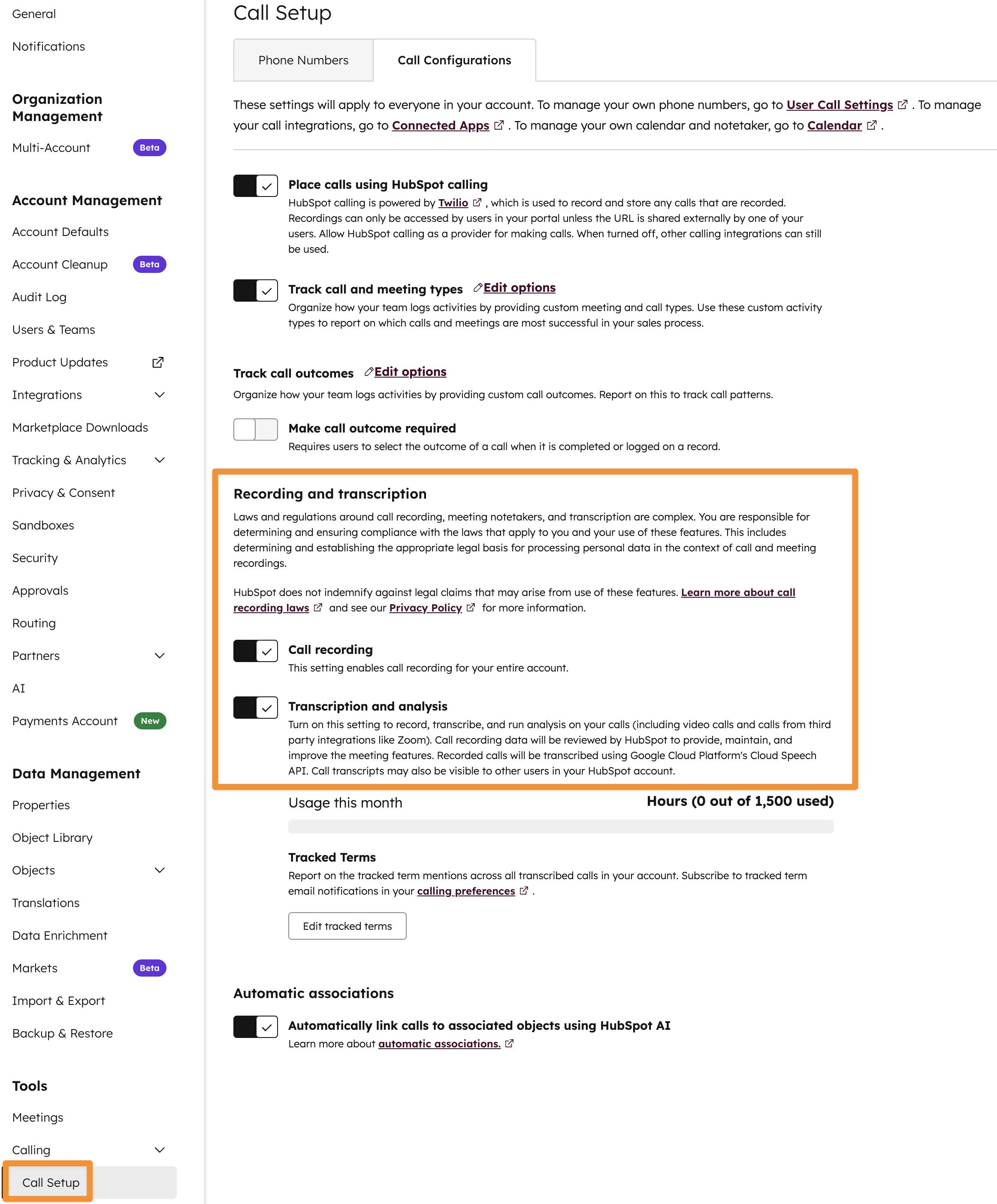 HubSpot Call Setup 1