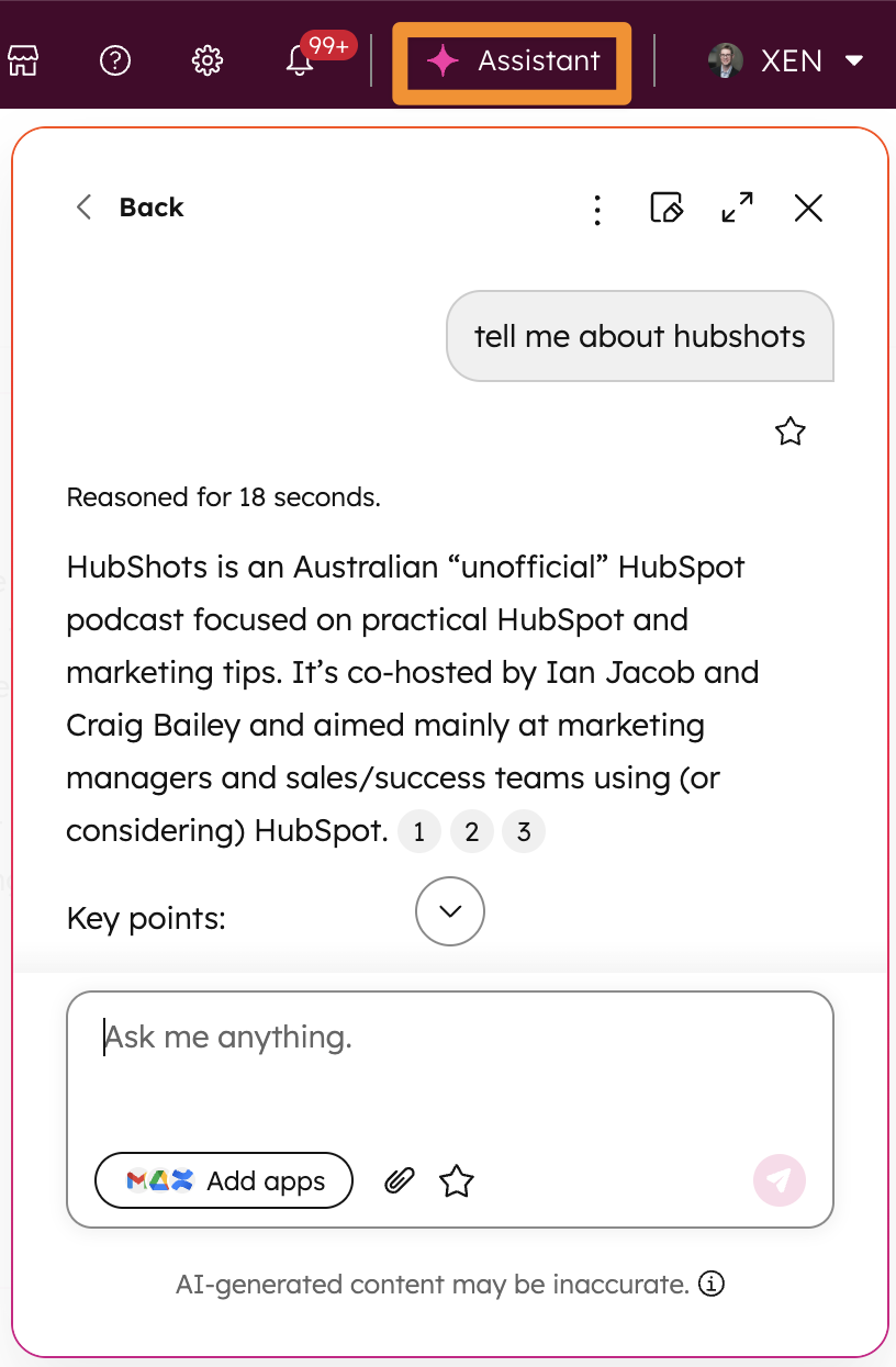 HubSpot Breeze Assistant