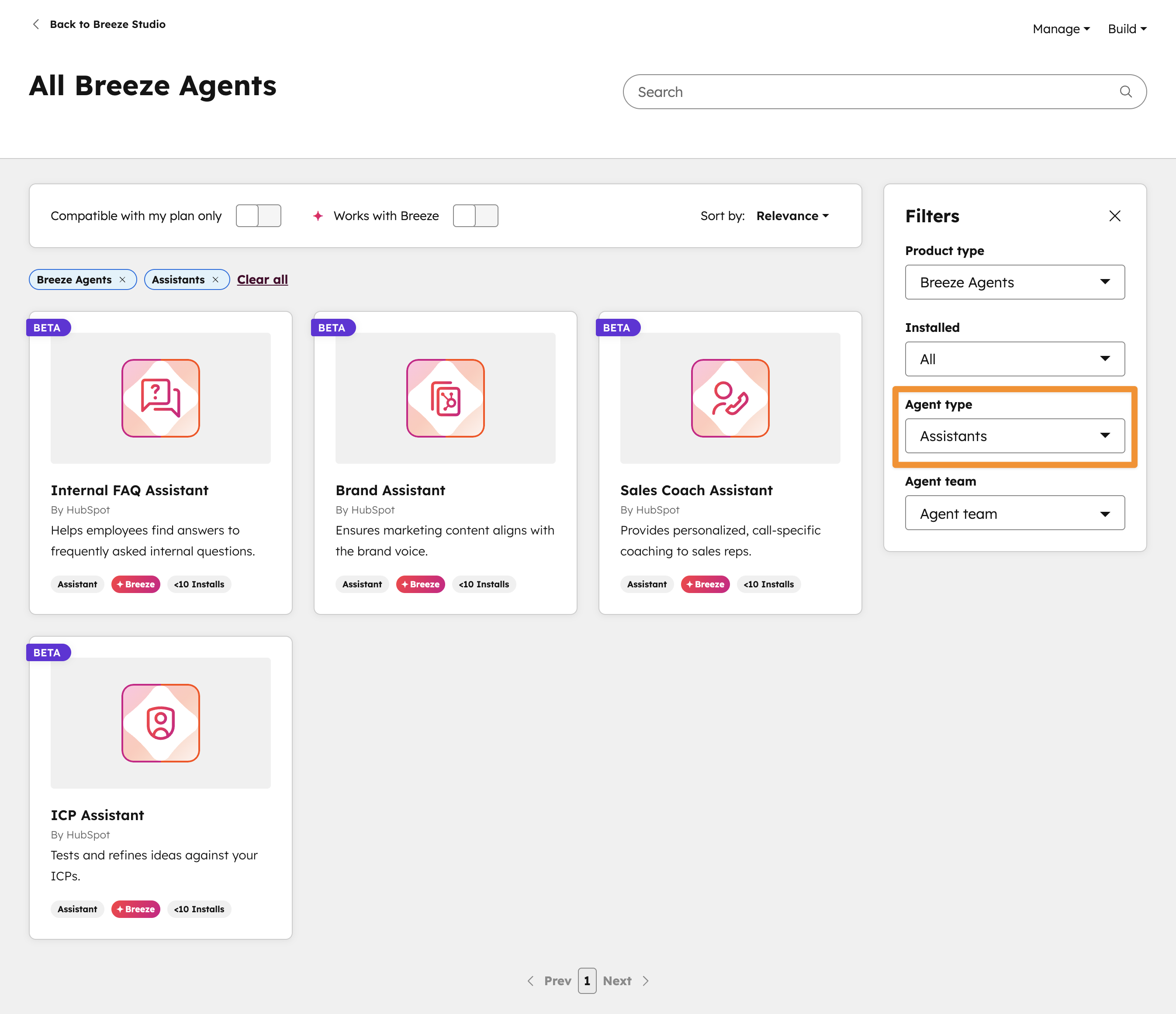 HubSpot marketplace assistants 1