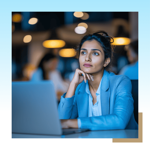 Female professional thinking