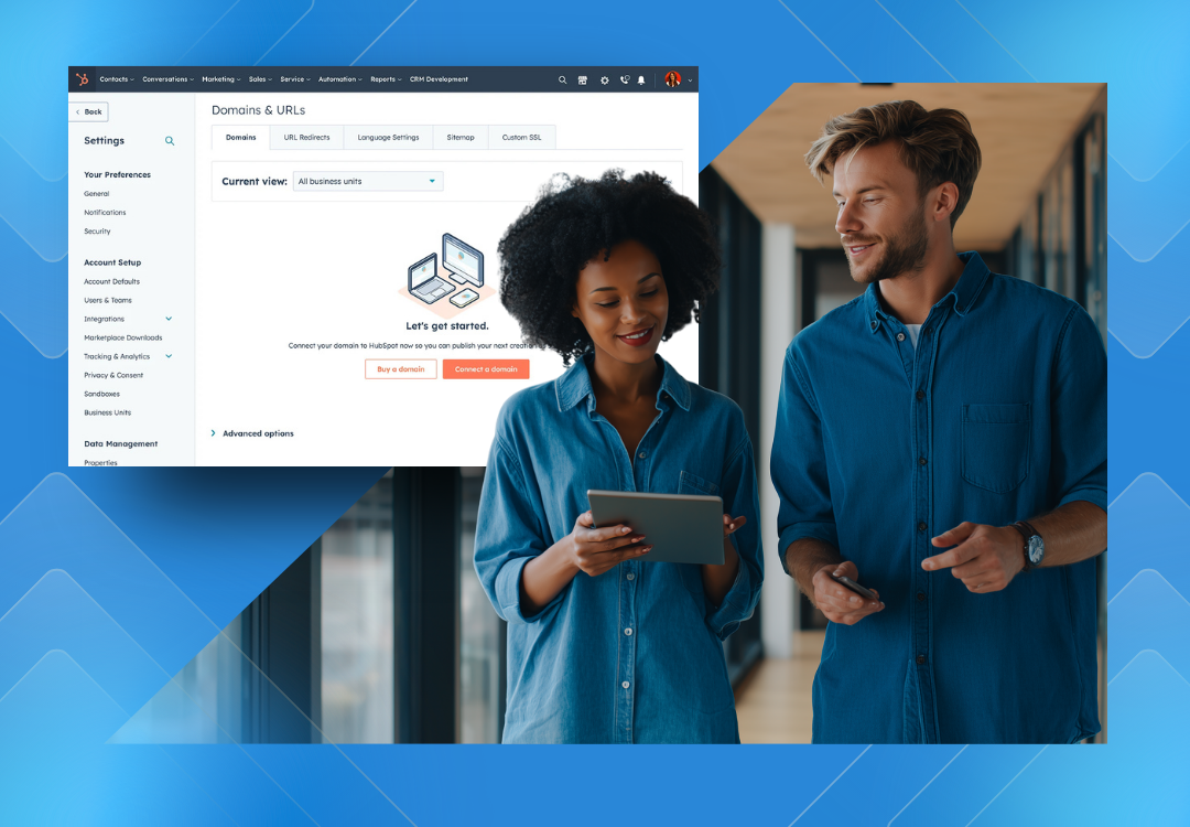 Business partners looking hopeful while looking at a data
