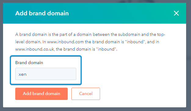 HubSpot brand domain