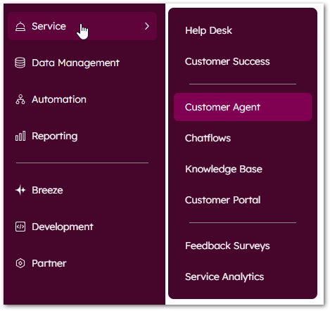 customer-agent-menu