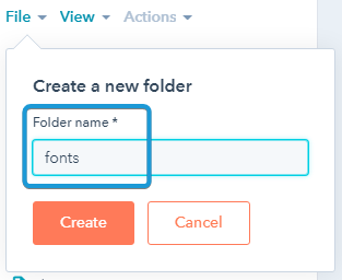 Name the folder and create