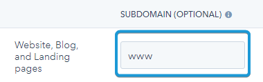 subdomain HubSpot