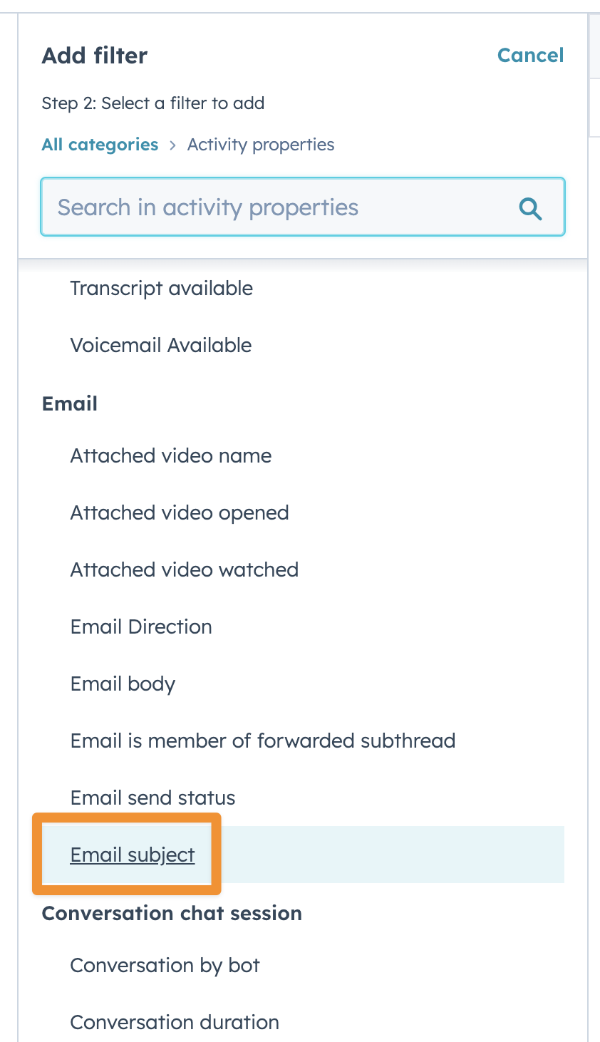 HubSpot List filters