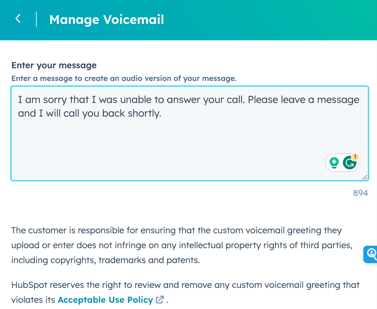 Manage voicemail
