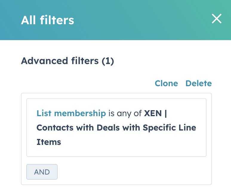 List membership filter