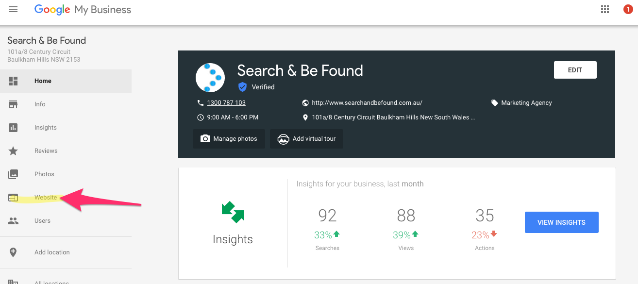 Search Be Found Dashboard