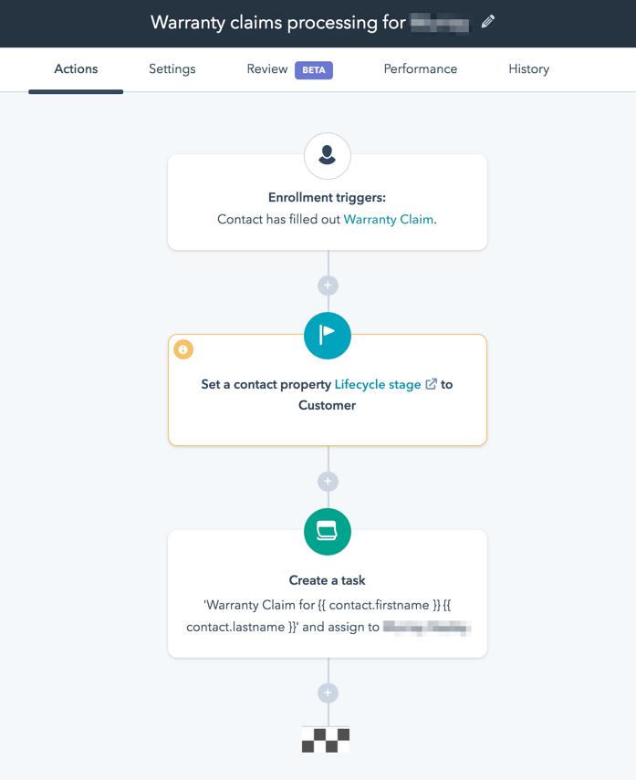 Warranty claims processing for Murray HubSpot