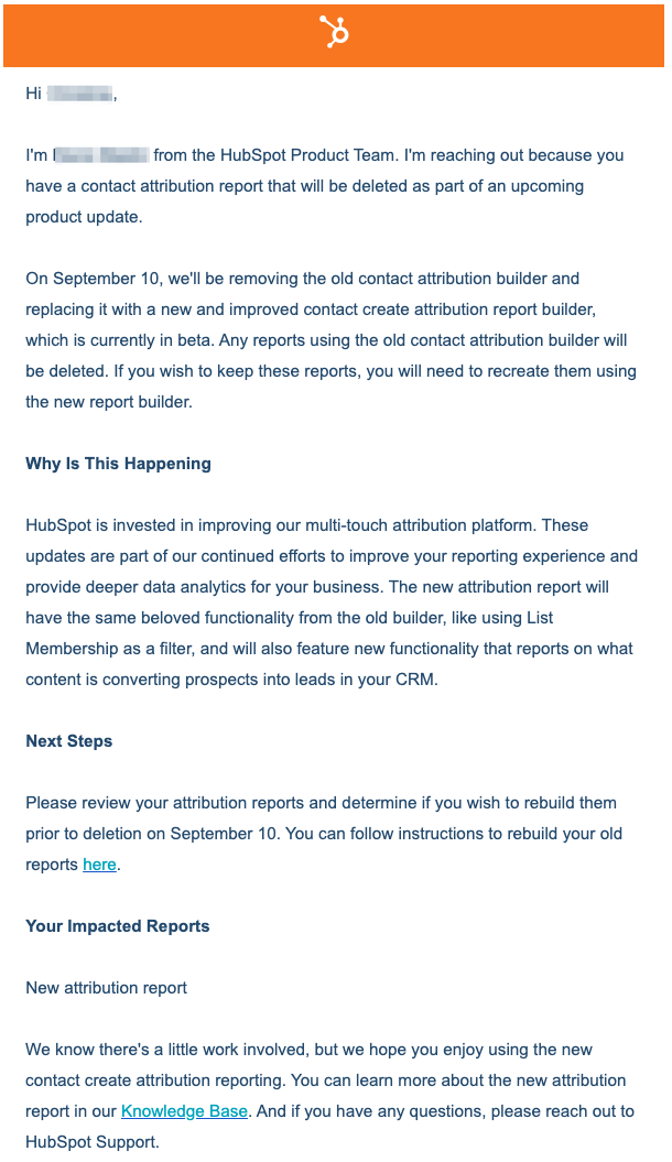 hubspot atribution reports deletion 2