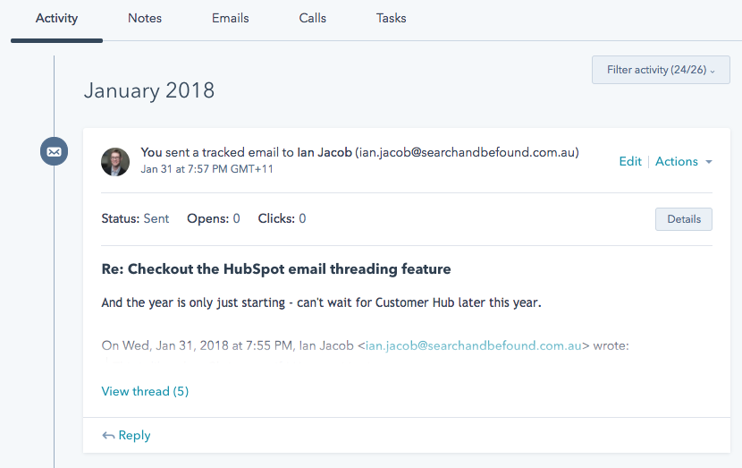 hubspot email thread 1