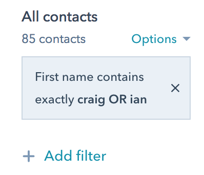 hubspot filters or
