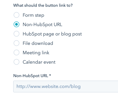 hubspot popup form options