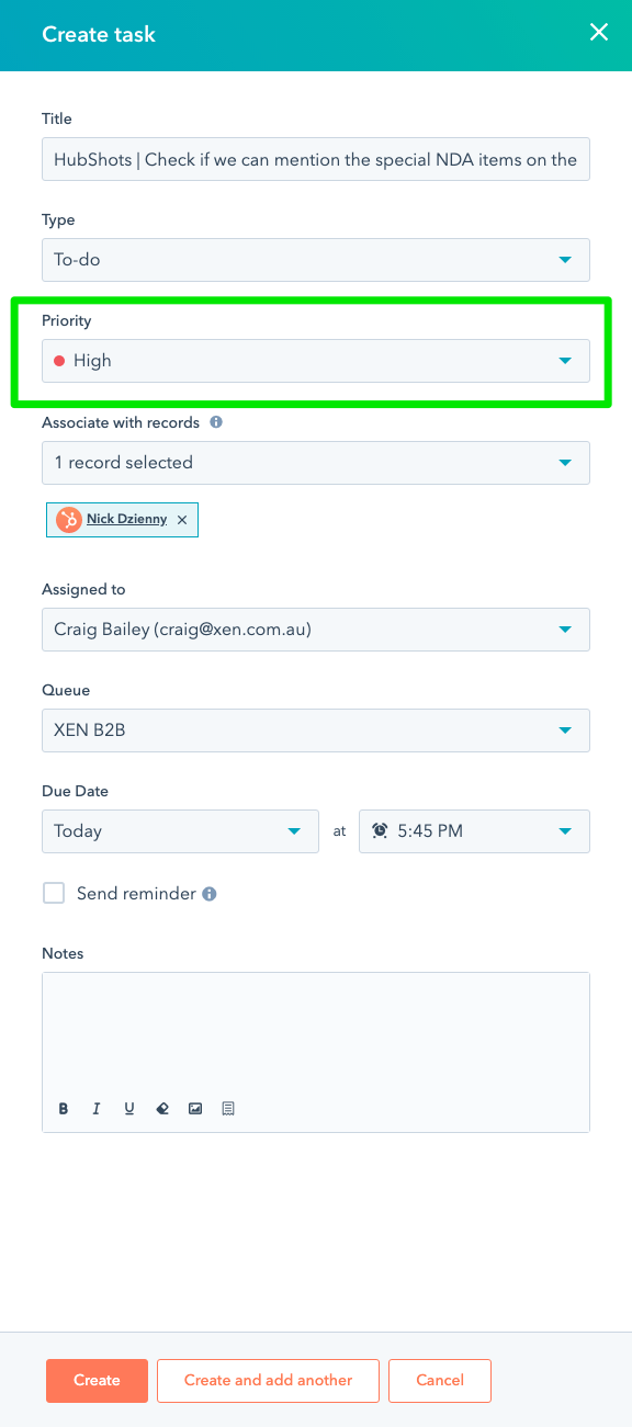 hubspot task priorities