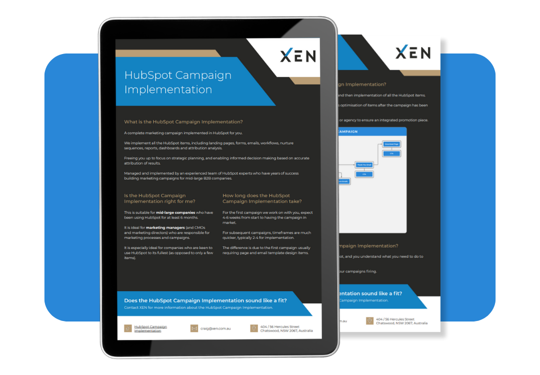 HubSpot Campaign Implementation brochure